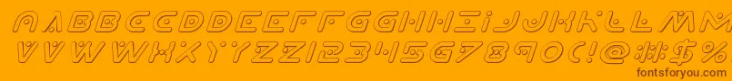 Planetx3Dital Font – Brown Fonts on Orange Background