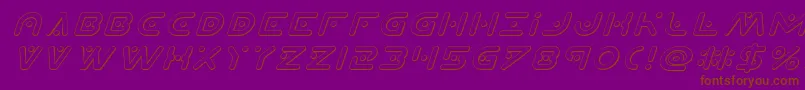 Planetx3Dital-Schriftart – Braune Schriften auf violettem Hintergrund