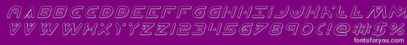 Planetx3Dital Font – Green Fonts on Purple Background