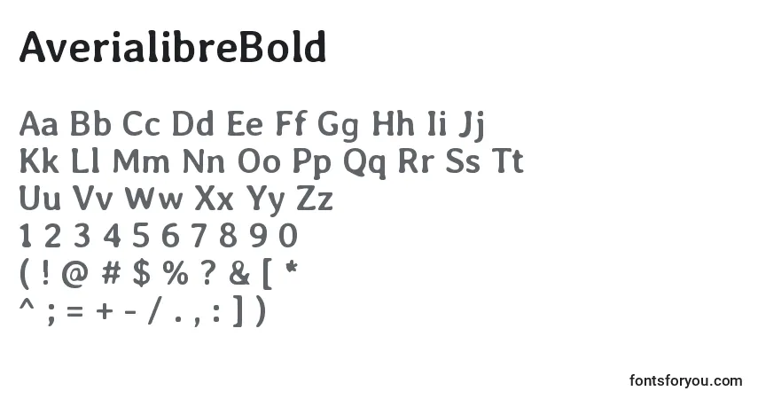 AverialibreBoldフォント–アルファベット、数字、特殊文字