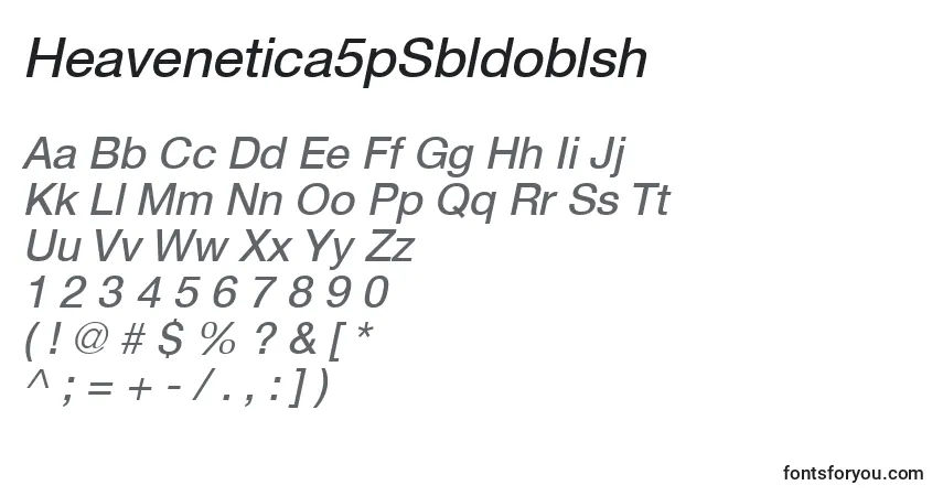 Schriftart Heavenetica5pSbldoblsh – Alphabet, Zahlen, spezielle Symbole