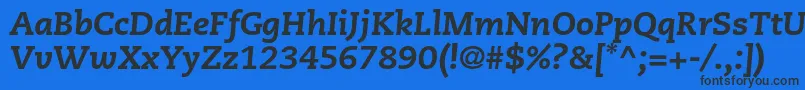 Шрифт CaecilialtstdHeavyitalic – чёрные шрифты на синем фоне