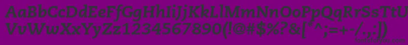 Fonte CaecilialtstdHeavyitalic – fontes pretas em um fundo violeta