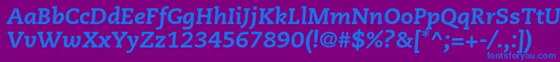 CaecilialtstdHeavyitalic Font – Blue Fonts on Purple Background