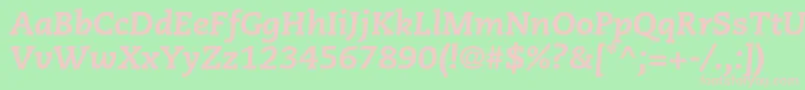 CaecilialtstdHeavyitalic Font – Pink Fonts on Green Background