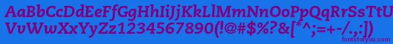 CaecilialtstdHeavyitalic Font – Purple Fonts on Blue Background