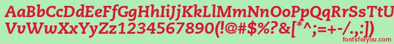 CaecilialtstdHeavyitalic Font – Red Fonts on Green Background