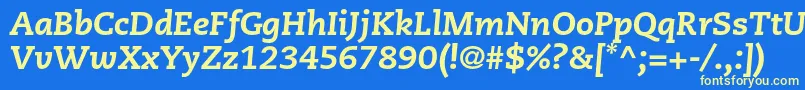 CaecilialtstdHeavyitalic Font – Yellow Fonts on Blue Background