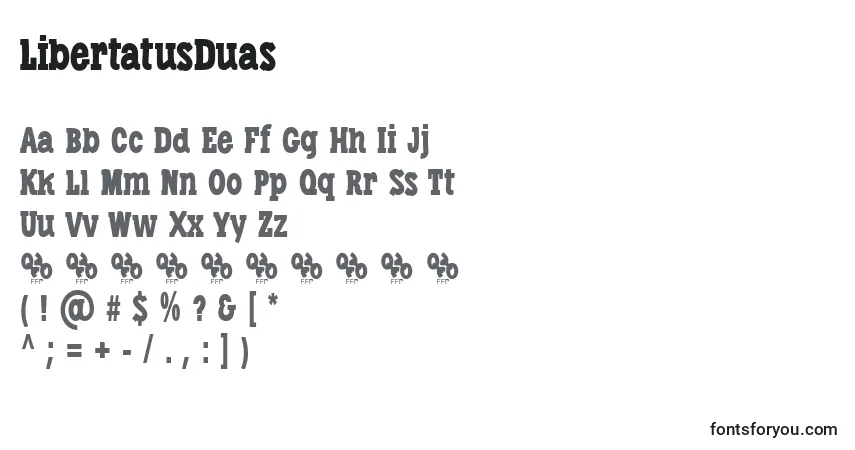 LibertatusDuas-fontti – aakkoset, numerot, erikoismerkit