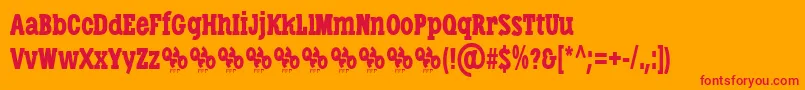 LibertatusDuas-Schriftart – Rote Schriften auf orangefarbenem Hintergrund