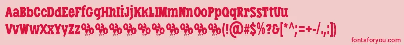 フォントLibertatusDuas – ピンクの背景に赤い文字