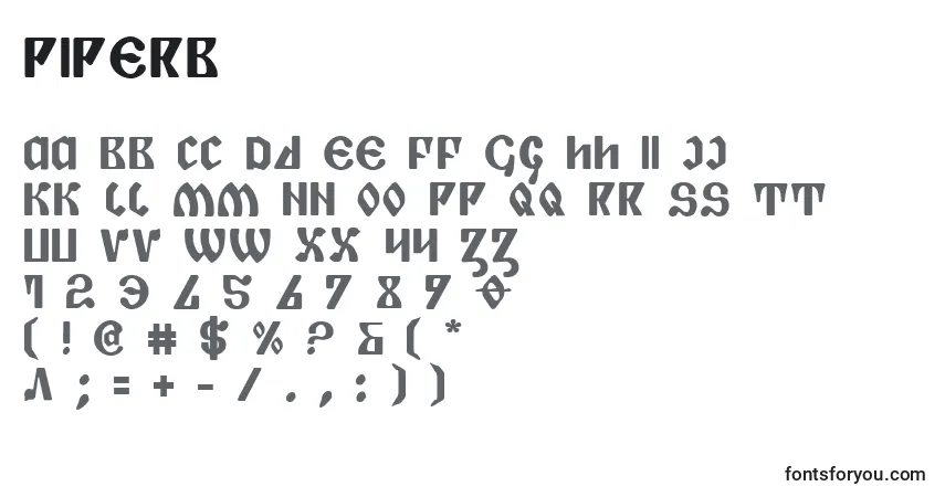 A fonte Piperb – alfabeto, números, caracteres especiais