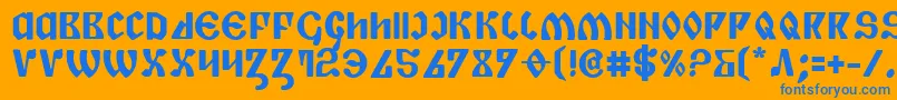 Piperb Font – Blue Fonts on Orange Background
