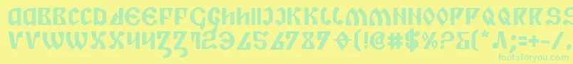 Шрифт Piperb – зелёные шрифты на жёлтом фоне
