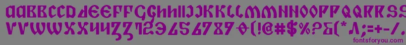 フォントPiperb – 紫色のフォント、灰色の背景