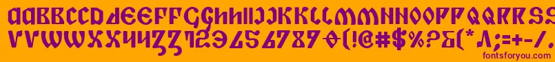 Piperb-Schriftart – Violette Schriften auf orangefarbenem Hintergrund