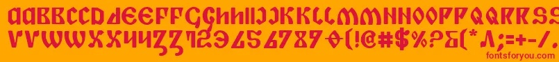 Piperb Font – Red Fonts on Orange Background
