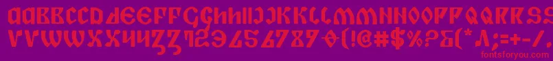フォントPiperb – 紫の背景に赤い文字