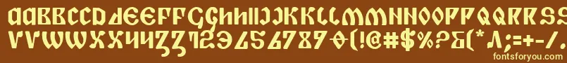 Piperb-fontti – keltaiset fontit ruskealla taustalla