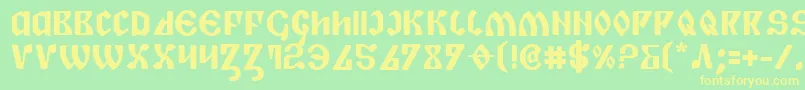 Piperb Font – Yellow Fonts on Green Background
