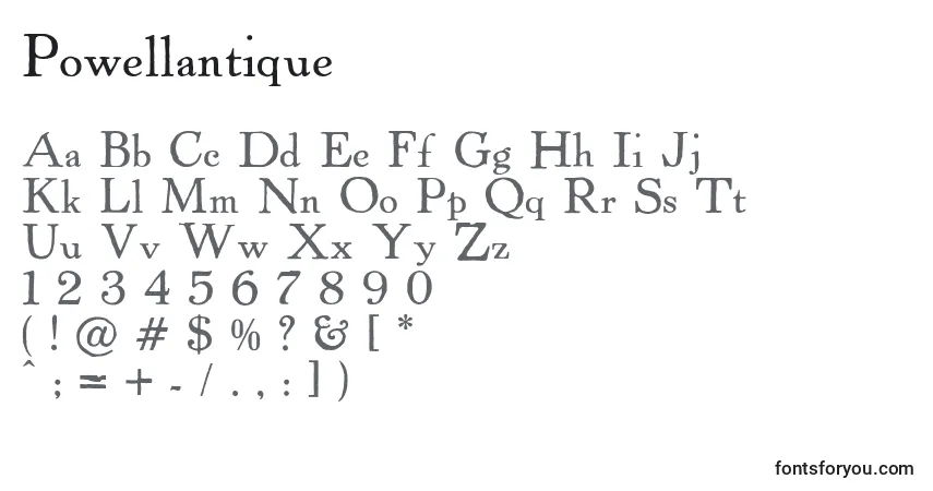 Powellantique Font – alphabet, numbers, special characters