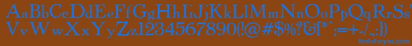 フォントPowellantique – 茶色の背景に青い文字