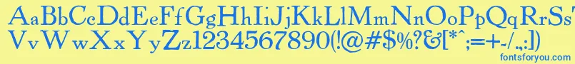 Powellantique Font – Blue Fonts on Yellow Background