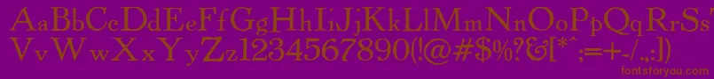 Powellantique-Schriftart – Braune Schriften auf violettem Hintergrund