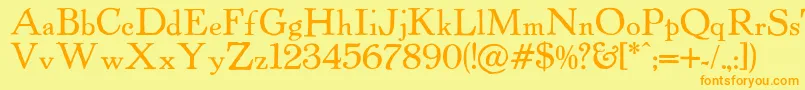 Powellantique Font – Orange Fonts on Yellow Background