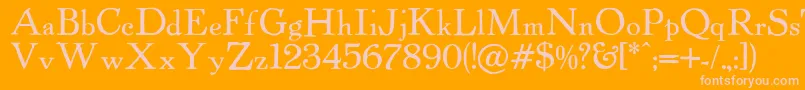 Powellantique-Schriftart – Rosa Schriften auf orangefarbenem Hintergrund