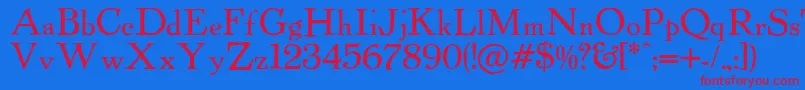Powellantique Font – Red Fonts on Blue Background