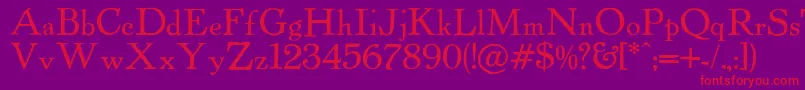 Czcionka Powellantique – czerwone czcionki na fioletowym tle