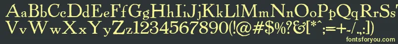 フォントPowellantique – 黒い背景に黄色の文字