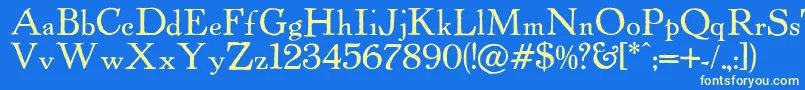 Powellantique Font – Yellow Fonts on Blue Background