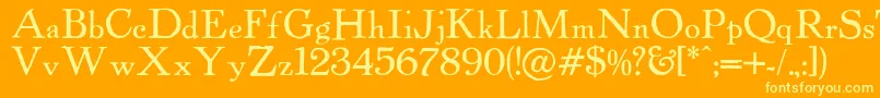 Powellantique Font – Yellow Fonts on Orange Background