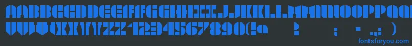 TextboxStencilmd Font – Blue Fonts on Black Background