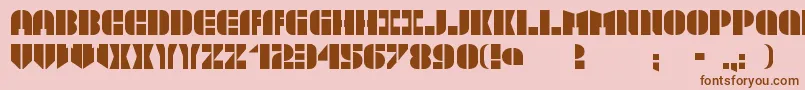 Weitere Informationen zur TextboxStencilmd-Schriftart TextboxStencilmd-Schriftart – Braune Schriften auf rosa Hintergrund