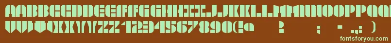TextboxStencilmd-Schriftart – Grüne Schriften auf braunem Hintergrund