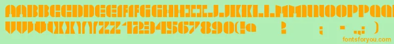 TextboxStencilmd Font – Orange Fonts on Green Background