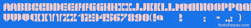 TextboxStencilmd Font – Pink Fonts on Blue Background