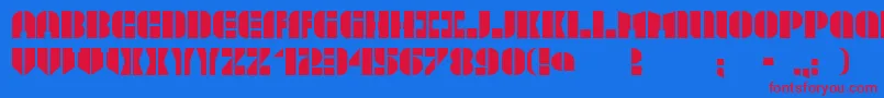 TextboxStencilmd Font – Red Fonts on Blue Background