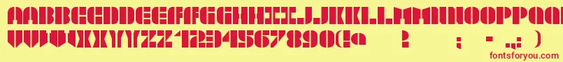 Шрифт TextboxStencilmd – красные шрифты на жёлтом фоне