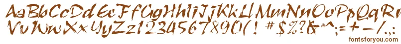 Roughbrush-fontti – ruskeat fontit valkoisella taustalla