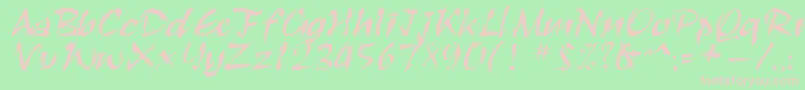 Roughbrush Font – Pink Fonts on Green Background