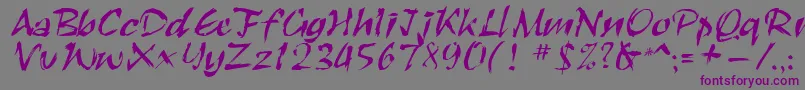 Roughbrush-Schriftart – Violette Schriften auf grauem Hintergrund