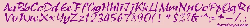 Roughbrush-Schriftart – Violette Schriften auf rosa Hintergrund
