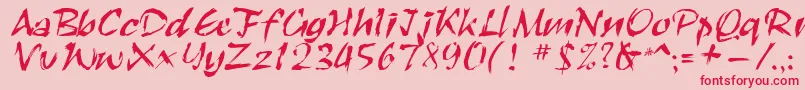 fuente Roughbrush – Fuentes Rojas Sobre Fondo Rosa