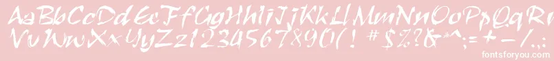 Roughbrush Font – White Fonts on Pink Background