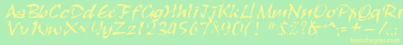 fuente Roughbrush – Fuentes Amarillas Sobre Fondo Verde