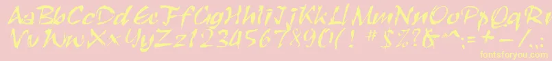 fuente Roughbrush – Fuentes Amarillas Sobre Fondo Rosa